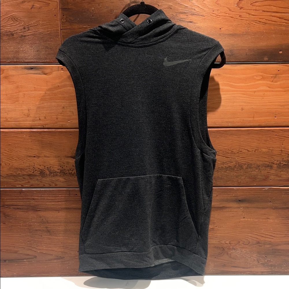 🔥‼️Nike Dry-Fit Charcoal Sleeveless Hoodie‼️🔥